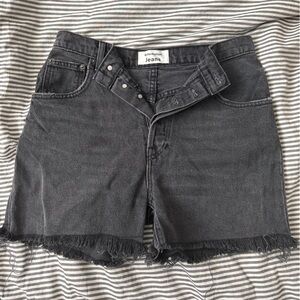 Reformation Charcoal Button-Fly Jean shorts
